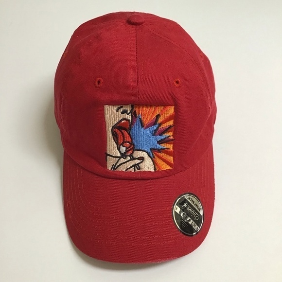 The Black Keys Rock Band Hat Strap Back Cap Red Canvas Lollipop Adjusts RARE NEW - Picture 1 of 12